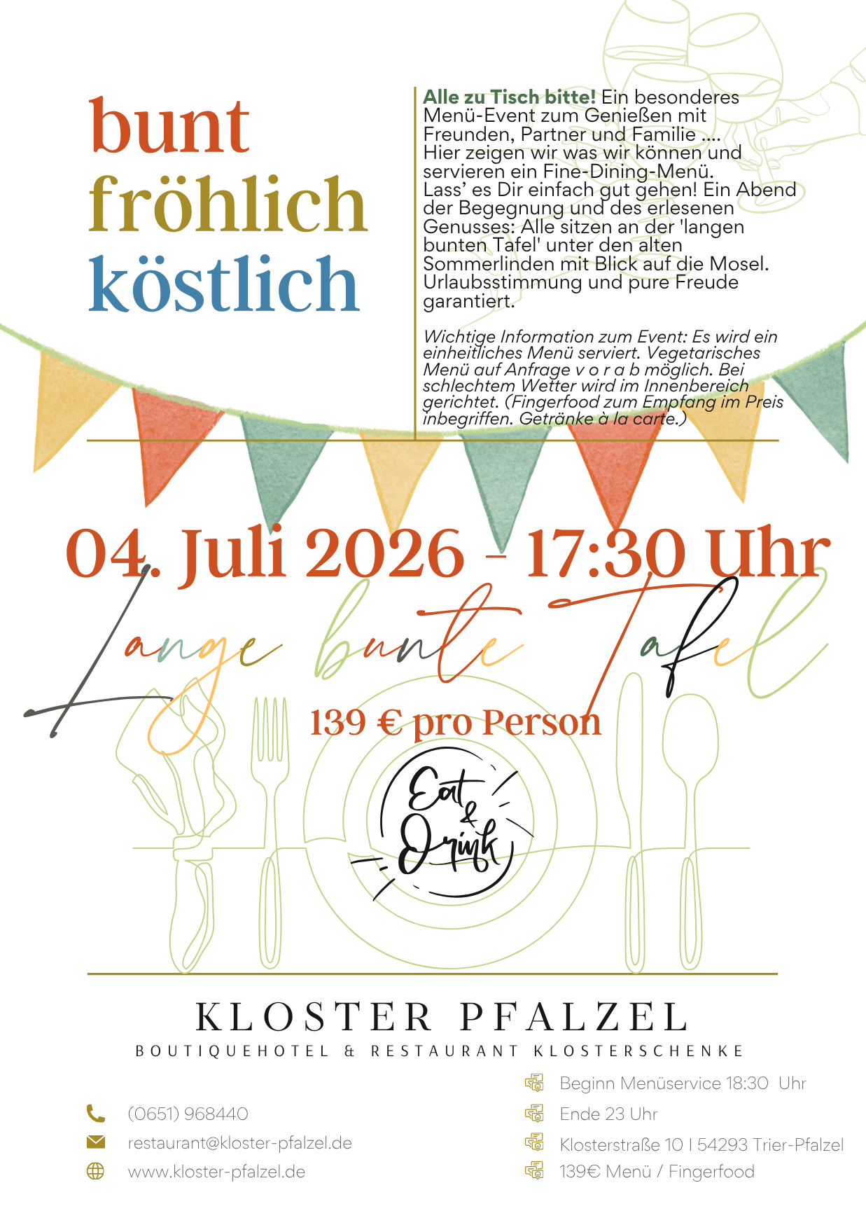 LANGE BUNTE TAFEL  04. JULI