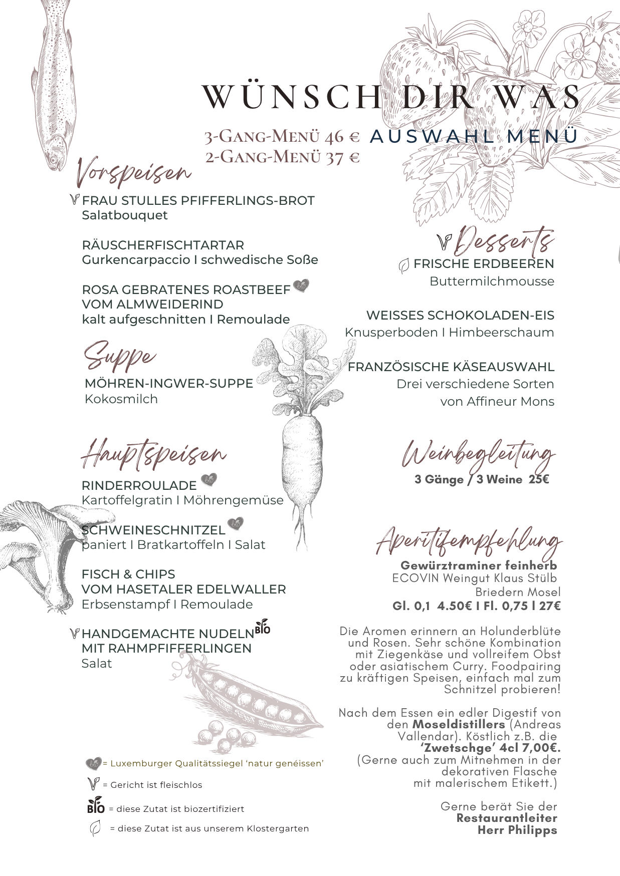 AB 11. JUNI  Saisonempfehlung /Gruppenkarte (7 bis 12 Personen)